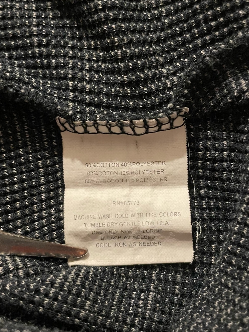 O'Neill Hoodie Shirt Men’s M Black Thermal Waffle Knit Pullover Kangaroo Pocket - Picture 10 of 11